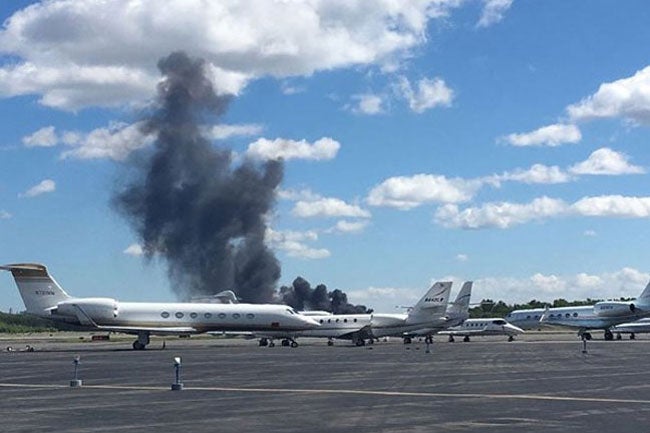 Learjet Crashes At Teterboro