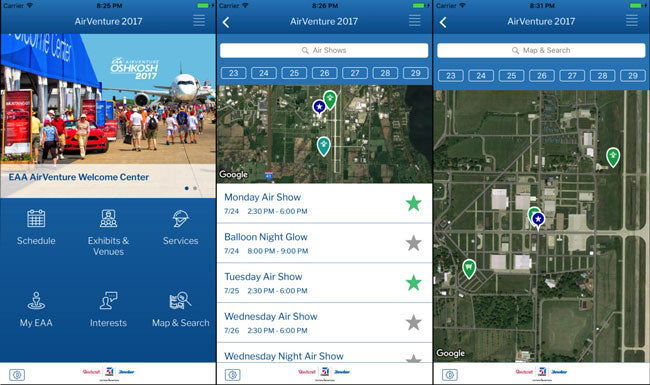 EAA Airventure App screenshots