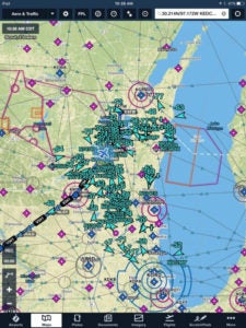 ForeFlight Scout targets around airport