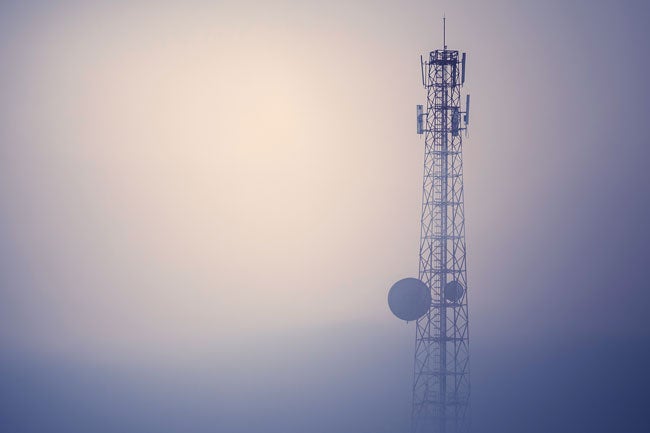 Tower in fog