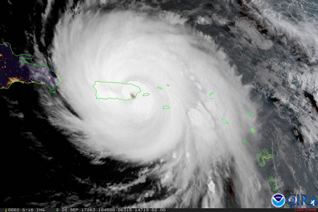 Hurricane Maria over Puerto Rico