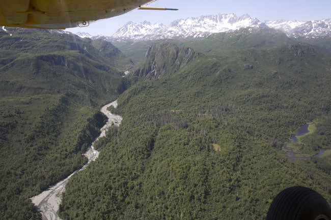Flight over the Alaskan wilderness