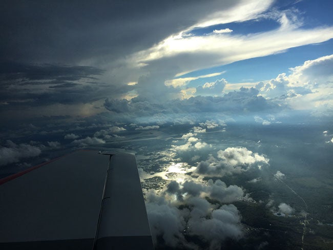 Hurricane sky from the air