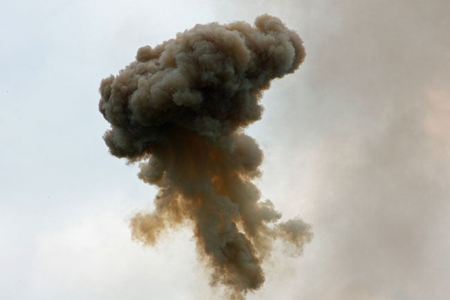 Smoke from plane crash