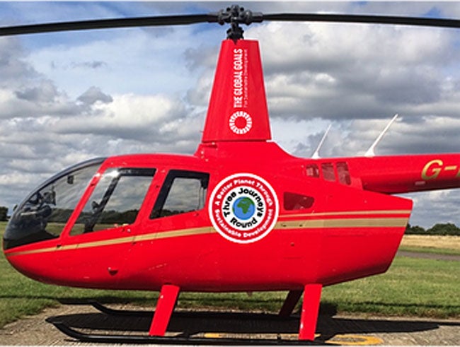 This Robinson R66 with Genesys HeliSAS completed a flight around the world for the Three Journeys Round project
