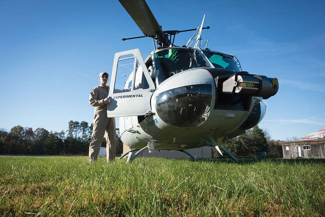 A UH-1 Huey transformed into an autonomous aircraft