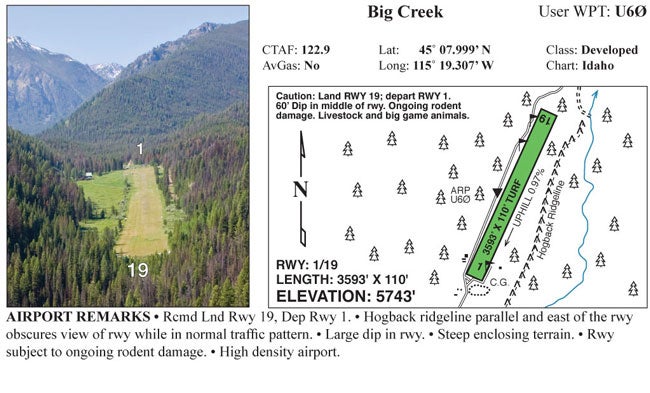 FLY IDAHO Big Creek strip information