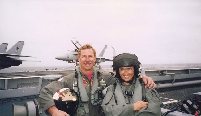 Patty and Lites onboard the USS Enterprise.