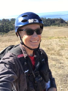 Getting ready to go paragliding