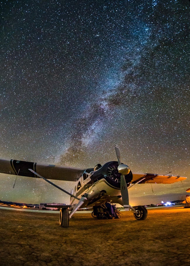 A Beaver and the MilkyWay at the High Sierra Fly-In