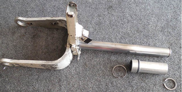 A disassembled front strut.