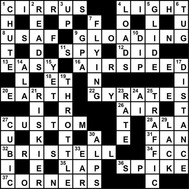 Crossword Answer Key August 2018