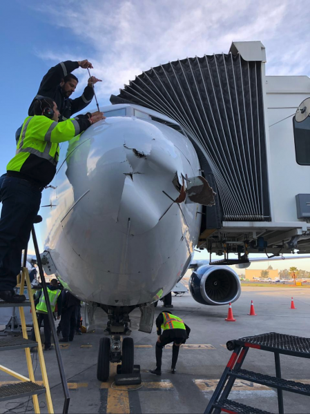 Airliner hit by possible drone