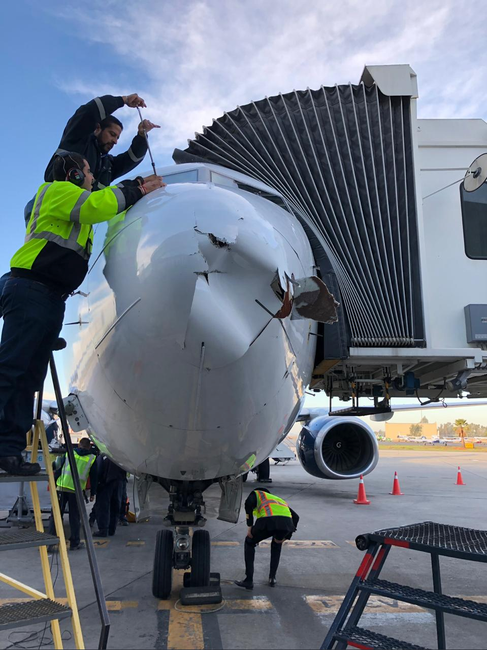 Airliner hit by possible drone