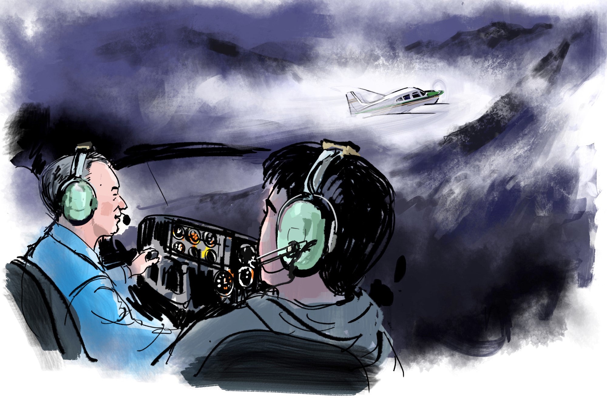 Young pilot and veteran instructor