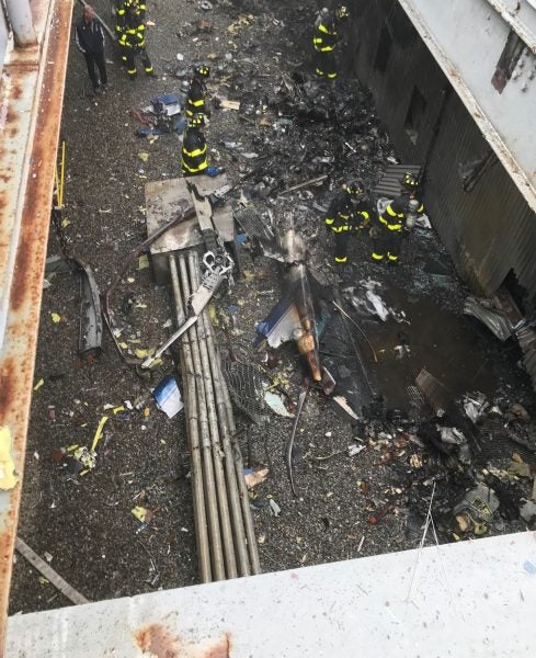 FDNY on the scene of a helicopter crash