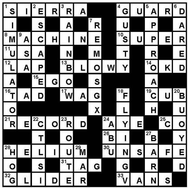 Crossword Key Septembe