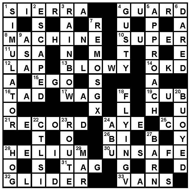 Crossword Key Septembe