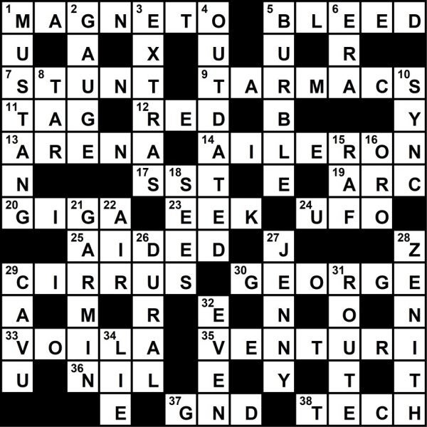 December 2019, Crossword Key