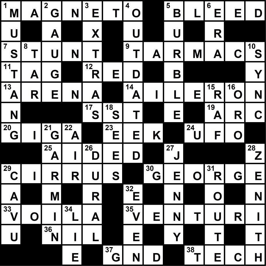 December 2019, Crossword Key