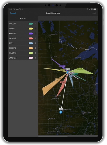 Procedure Selector on the Garmin Pilot App