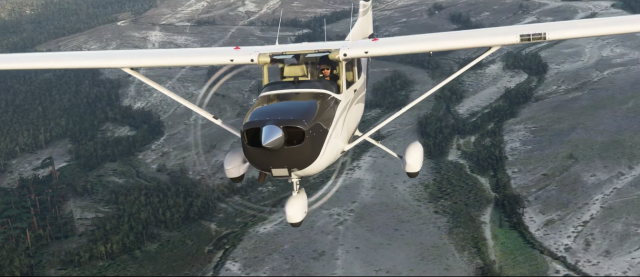 Pilot flying an airplane