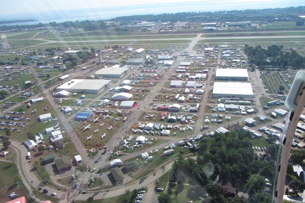 An aerial view of a typical Oshkosh AirVenture and NOT what host field Wittman Regional will look like this year.