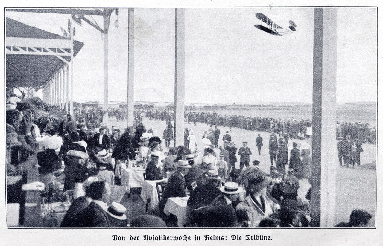 An aviation gathering in Reims, France, in 1909, less than six years after Kitty Hawk.