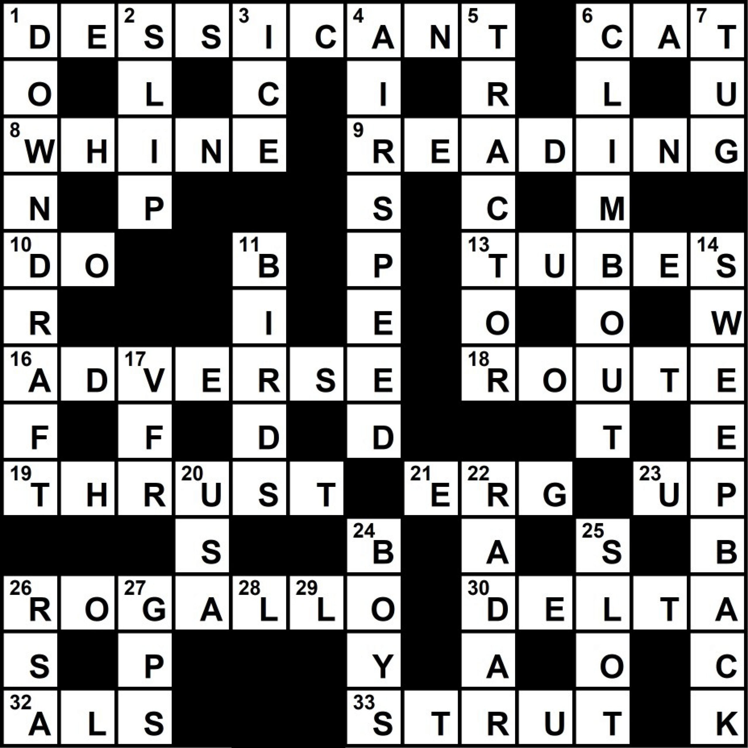 September 2020 Crossword Key