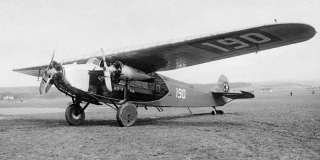 A Fokker Tri-Motor similar to the one flown by Richard Byrd, or so he said.