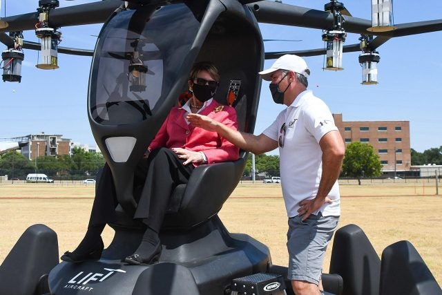 U.S. Air Force Secretary Barbara Barrett with LIFT CEO Matt Chasen