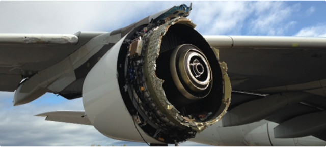 Damaged Airbus A380 engine