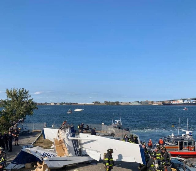 Seaplane crashes in New York.
