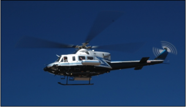A U.S. Department Of Energy Helicopter said to be conducting radiation monitoring over the Washington D.C. area.