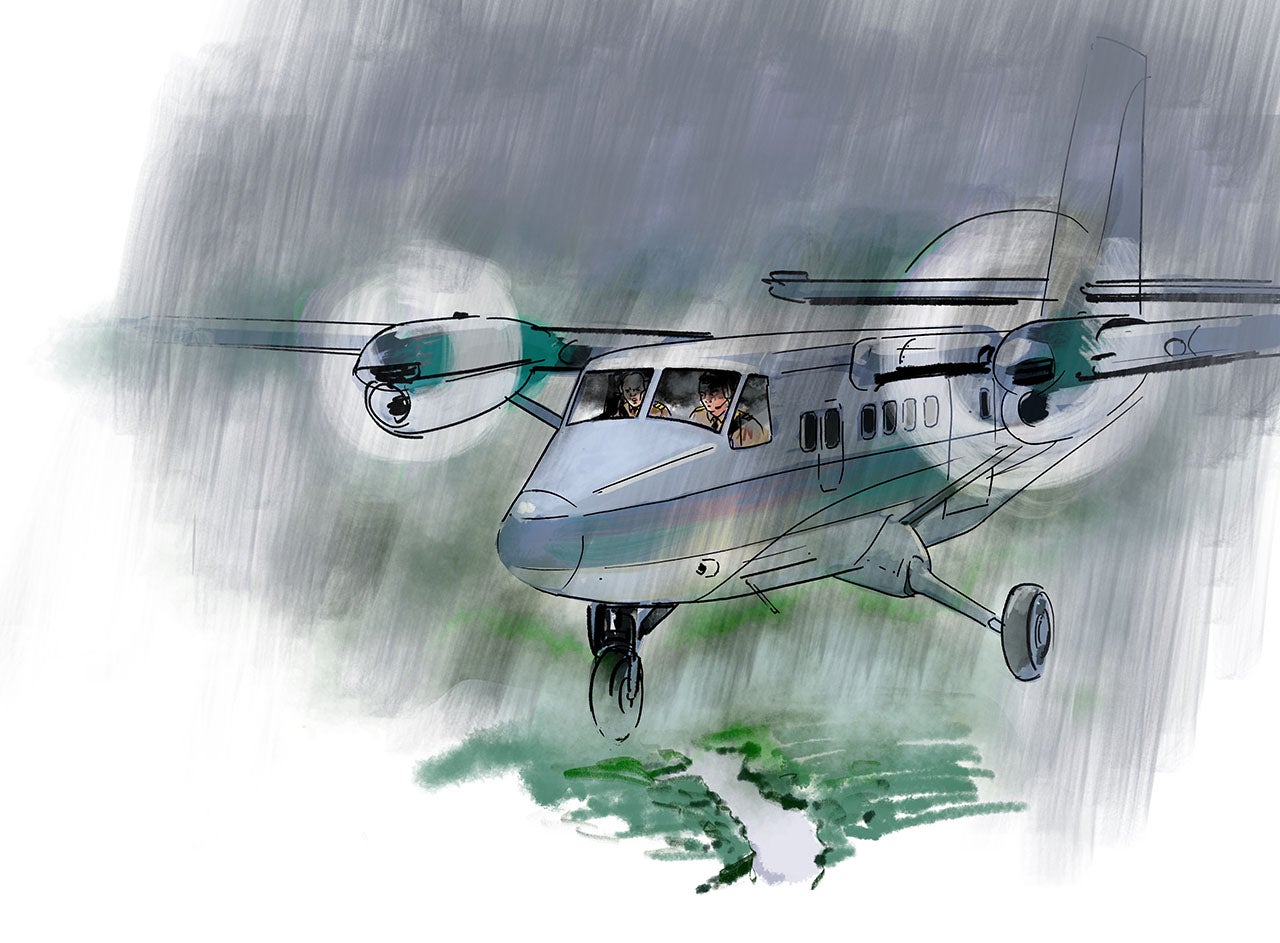 An Electrical Fire Over The Jungle In The Rain. Illustration by Gabriel Campanario