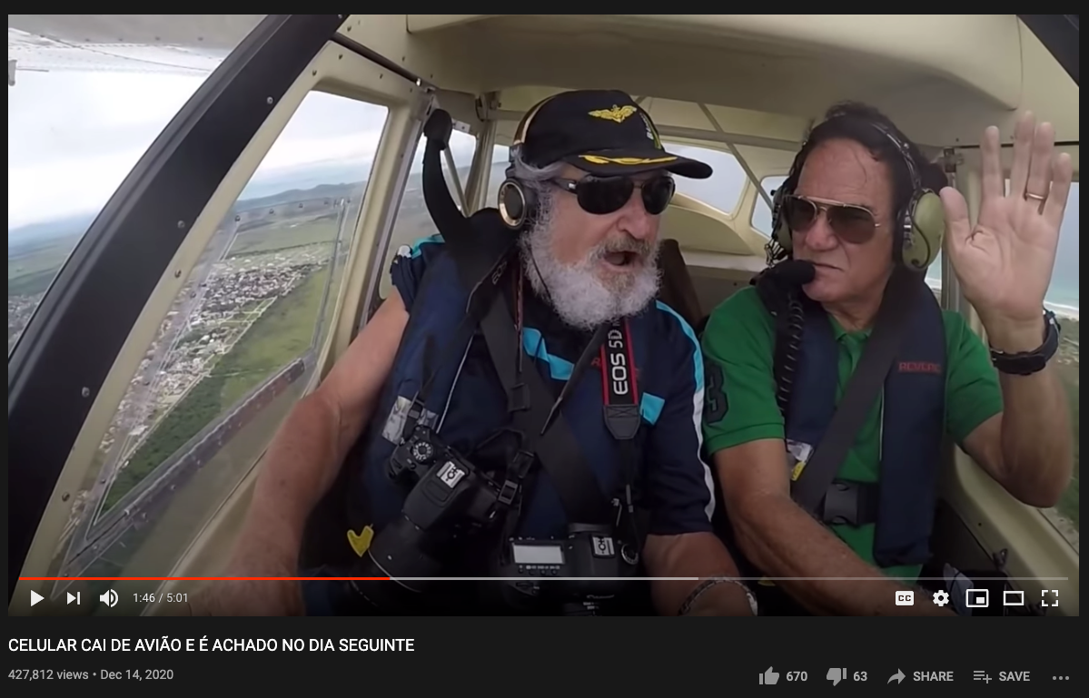 One of our favorite moments, when the pilot offers the photographer a high-five for having just lost his $1,000 iPhone out the window. Needless to say, the photographer leaves him hanging.