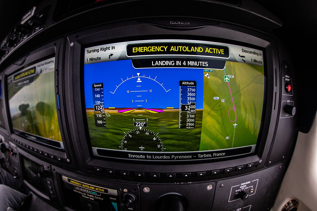 A big part of autoland, Daher and Garmin knew, was making sure that passengers were kept calm and in the loop. Part of that is communicating clearly and calmly from the outset of HomeSafe activation.