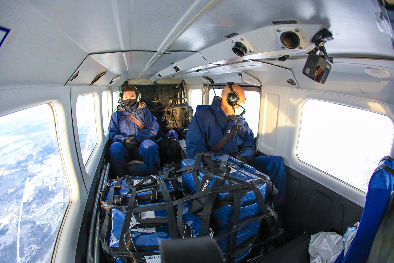 CAP personnel safeguard stores of the vaccine, which need to be kept at extremely low temperatures in cabin of the AirVan.