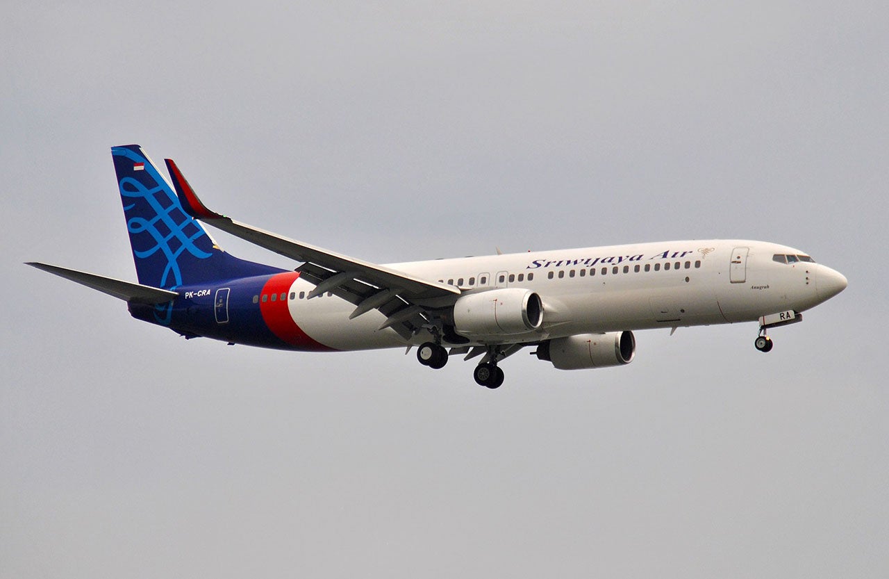 A Sriwijaya Airlines 737-800, similar to the plane that crashed on Saturday.