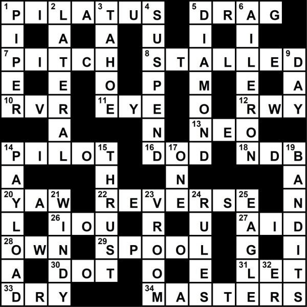 June 2021 Crossword Key