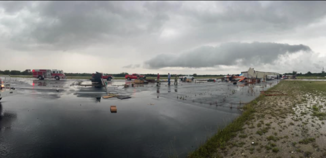 Gatesville, Texas, Airport Hangars, Planes, Wiped Out in Storm