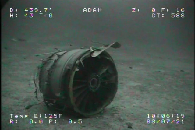 Underwater photo of Transair 810. Courtesy of the NTSB