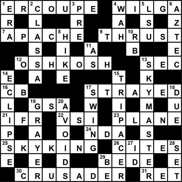 November 2021 Crossword Key