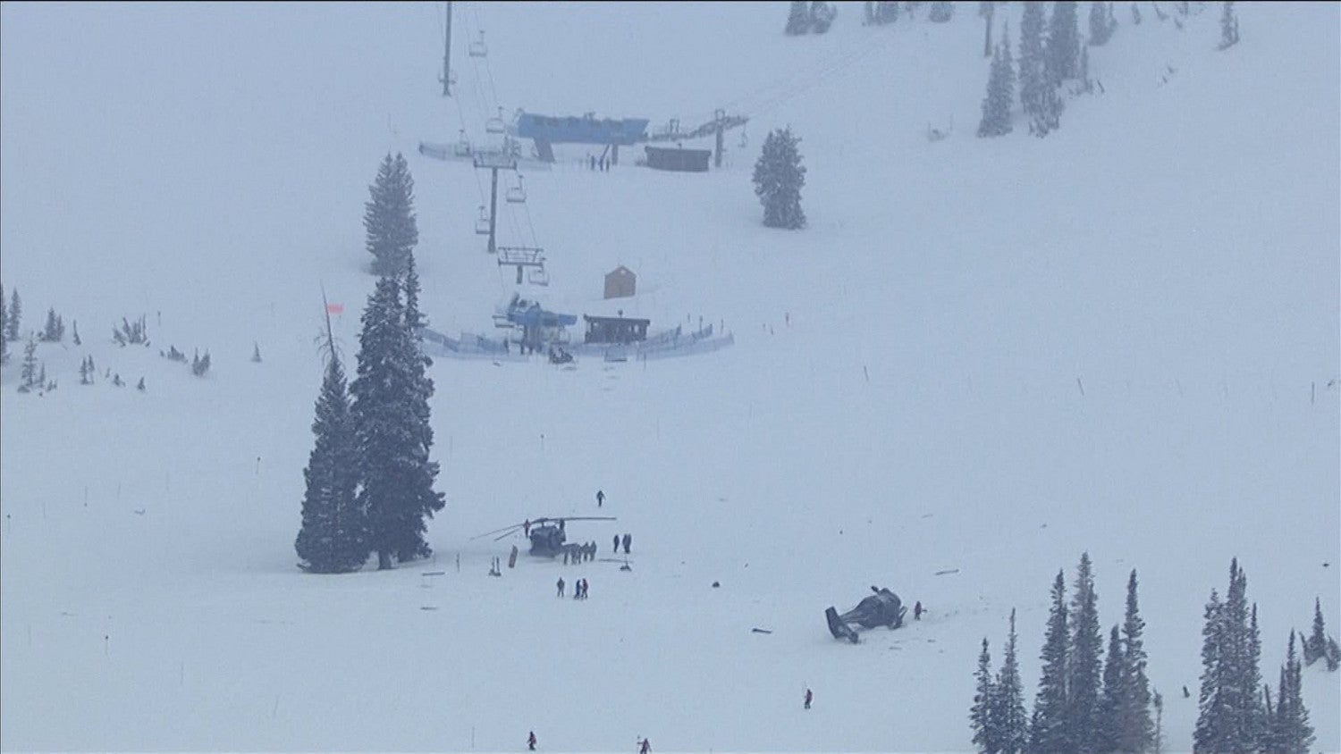 Black Hawk Helicopters Collide On Utah Ski Slope