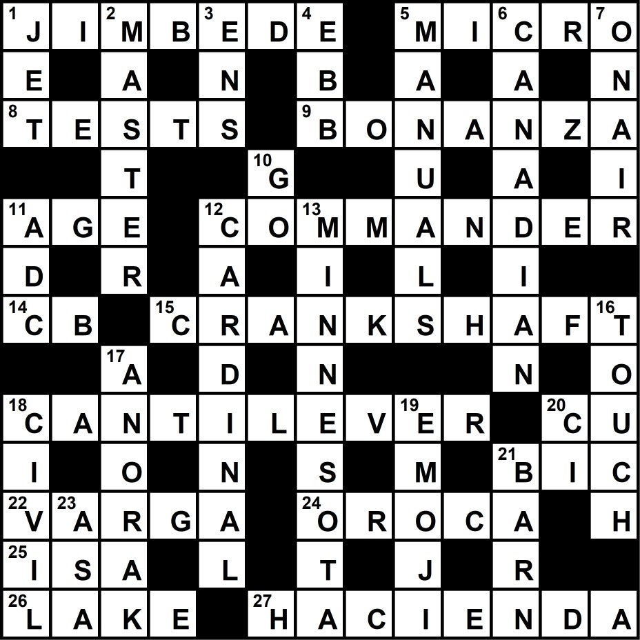 Crossword Key April 2022