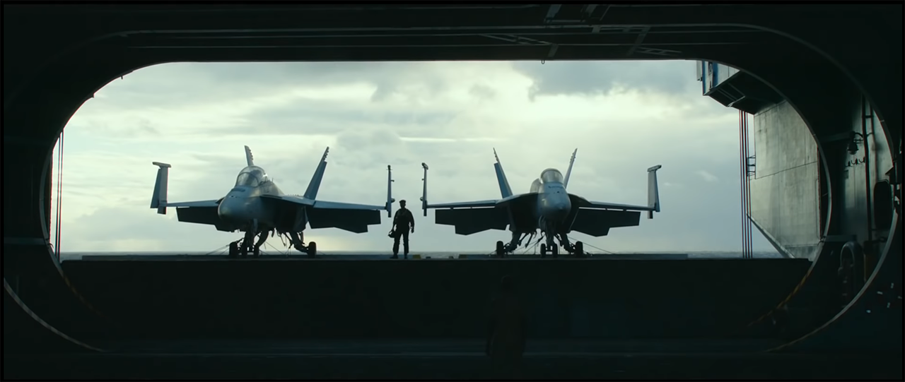 A screenshot from the trailer for Top Gun: Maverick