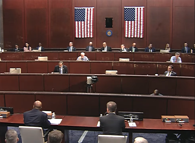 A screenshot of the congressional hearings on UFOs.