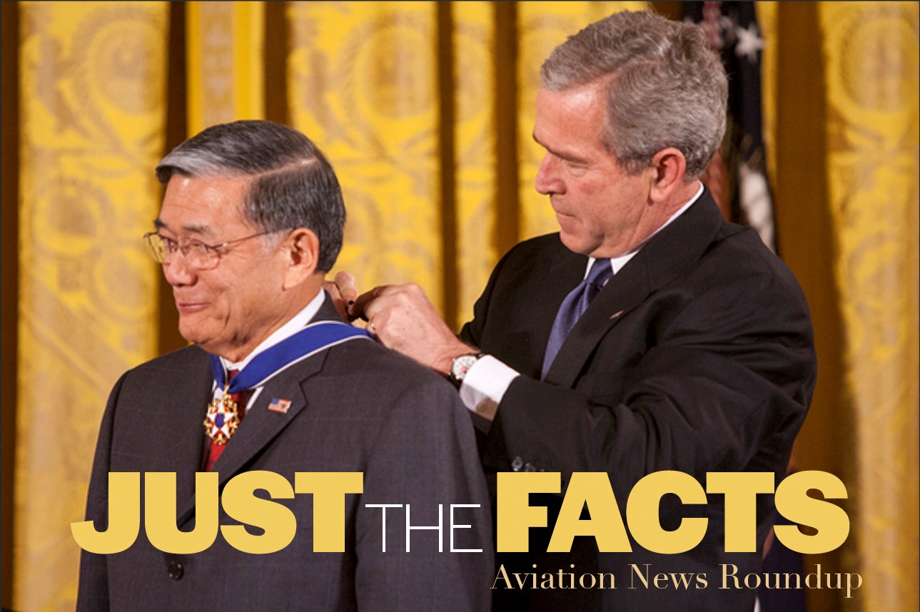 Transportation Secretary Norman Mineta being awarded the Medal of Honor by President George W. Bush. Mineta passed away earlier this week at the age of 90. - Just The Facts