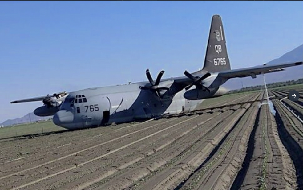 Marine Pilots Makes Crash Landing In C-130