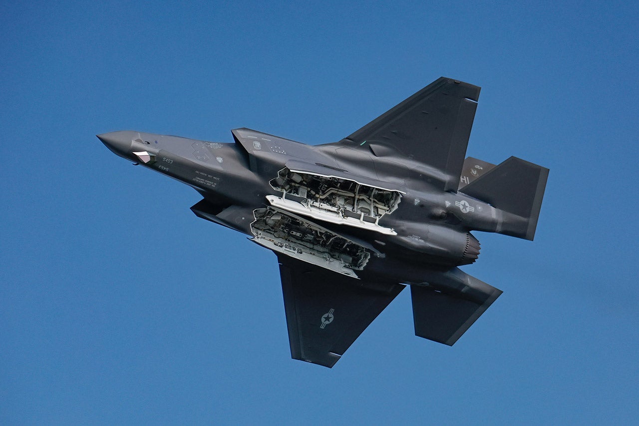 F-35 pass with munition doors open